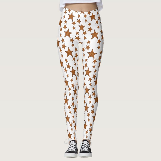 Starfish cartoon illustration leggings (Front)