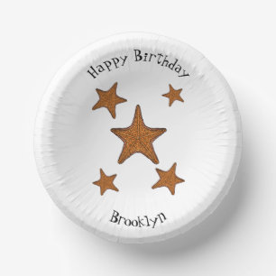 Starfish cartoon illustration paper plate