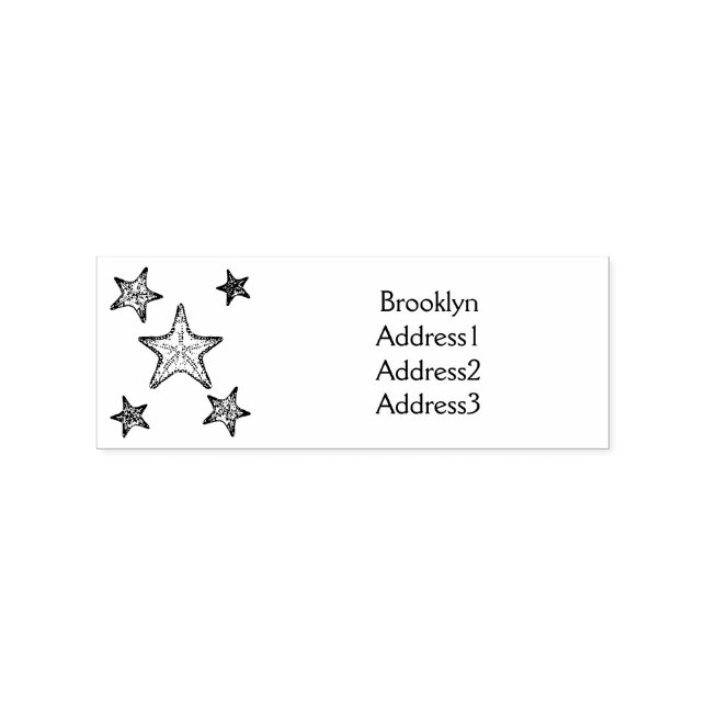 Starfish cartoon illustration rubber stamp (Imprint)