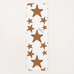 Starfish cartoon illustration yoga mat