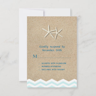 Starfish Chevron RSVP Card