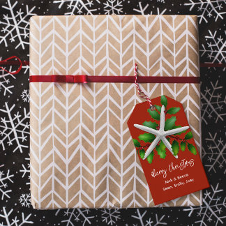 Starfish Christmas Red Gift Tags