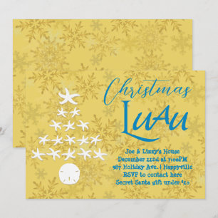 Starfish Christmas Tree Luau Party Invitation