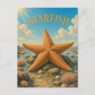 Starfish Coastal Tidepools Watercolor GeoSaga Postcard