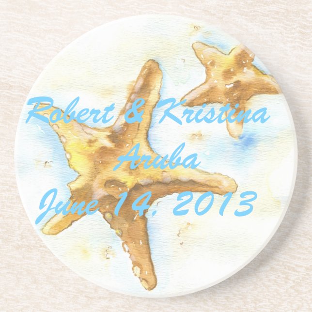 Starfish Coaster-Wedding Favour Coaster (Front)