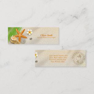 Starfish conch palm leaf for Vacation Planner Mini Business Card
