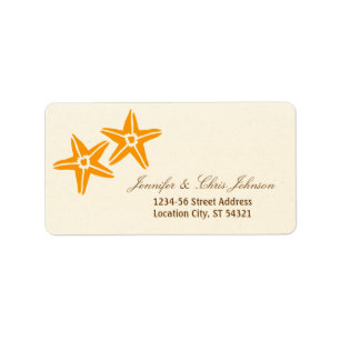 Starfish Couple Summer Beach Wedding Label
