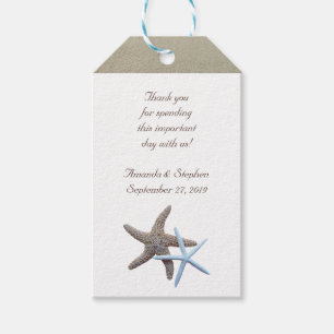 Starfish Couple Thank You Wedding Favour Gift Tags