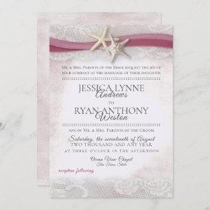 Starfish Cranberry Beach Wedding Invitation