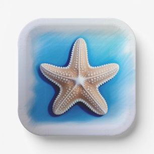 Starfish Crayon Drawing Paper Plate