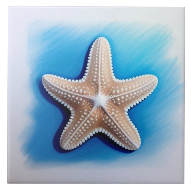 Starfish Crayon Drawing Tile (Front)