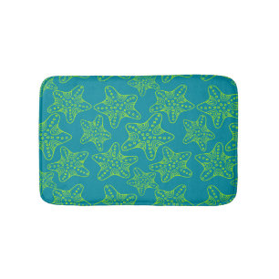 Starfish Crowd Pattern Bath Mat
