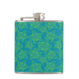 Starfish Crowd Pattern Hip Flask