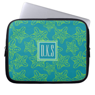 Starfish Crowd Pattern   Monogram Laptop Sleeve