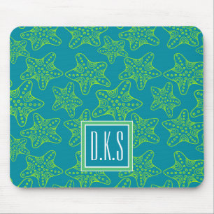Starfish Crowd Pattern   Monogram Mouse Pad