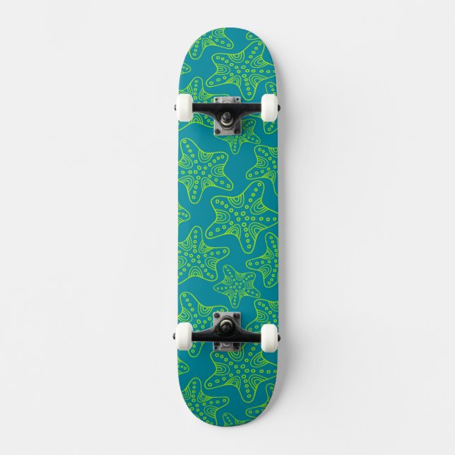 Starfish Crowd Pattern Skateboard (Front)