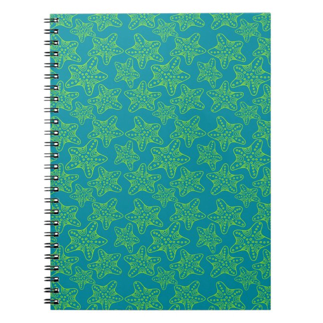 Starfish Crowd Pattern Spiral Notebook (Front)