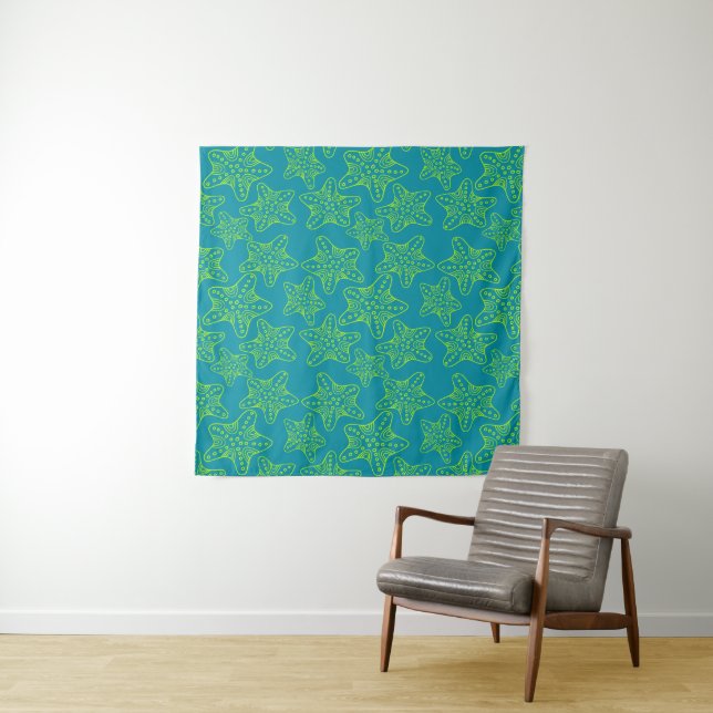 Starfish Crowd Pattern Tapestry (In Situ (Horizontal))