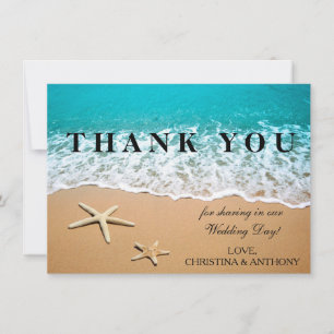 Starfish Destination Beach Wedding Thank You Note Note Card
