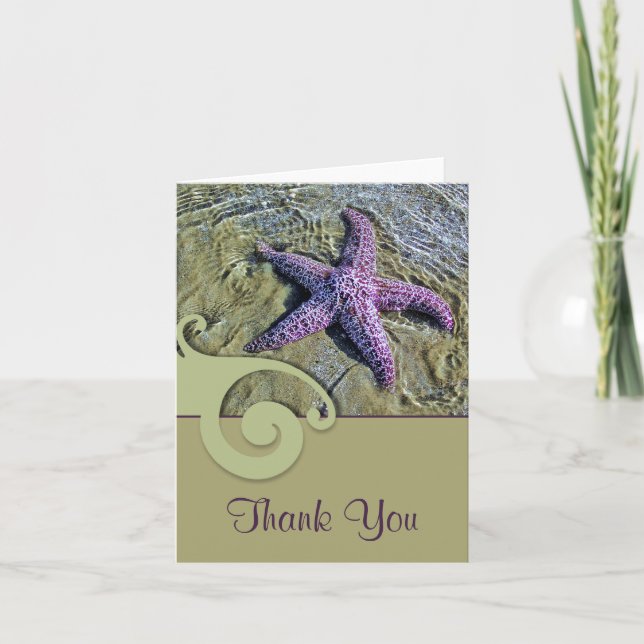 Starfish Destination Wedding Thank You Card (Front)