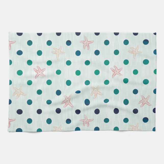 Starfish Dot Dance Tea Towel (Horizontal)