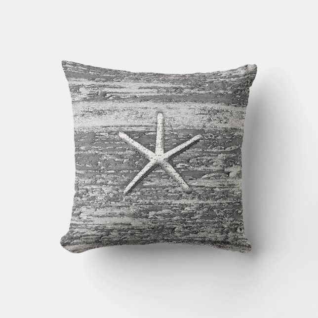 Starfish Driftwood Watercolor Cushion (Front)