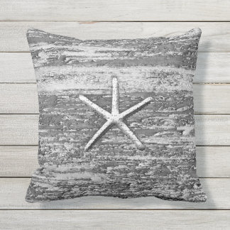 Starfish Driftwood Watercolor Cushion