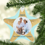 Starfish Family Photo Beach Ornament<br><div class="desc">Personalise this starfish beach star-shaped ornament with your own family photo and name.
*If you need assistance with this design or matching products,  please contact me through Zazzle.</div>