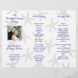 Starfish Folded Photo Wedding Ceremony Program