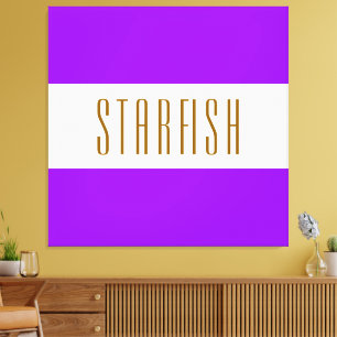 STARFISH Fun Bright Tropical Purple White Stripes Canvas Print
