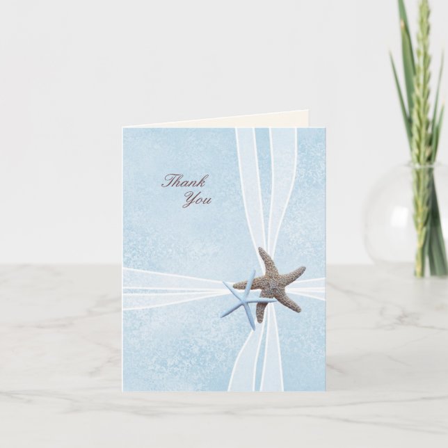 Starfish Gift Box Wedding Thank You Cards (Front)