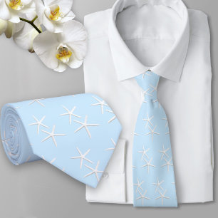 Starfish Groom Baby Blue Beach Neck Tie