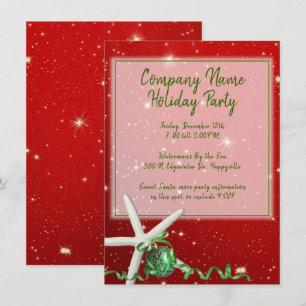Starfish Holiday Office Party Red Green Card