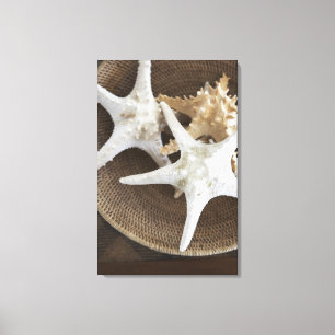 Starfish in a basket canvas print