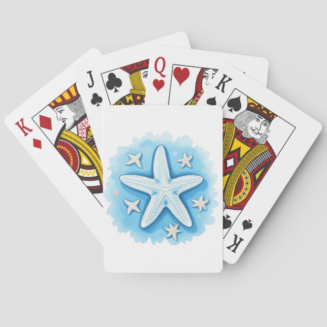 Starfish in Blue Playing Cards (Back)