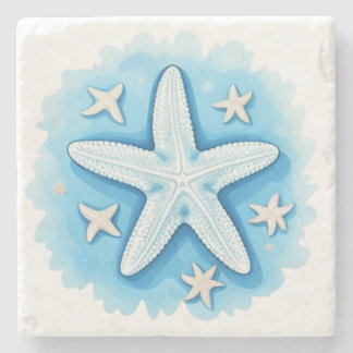 Starfish in Blue Stone Coaster