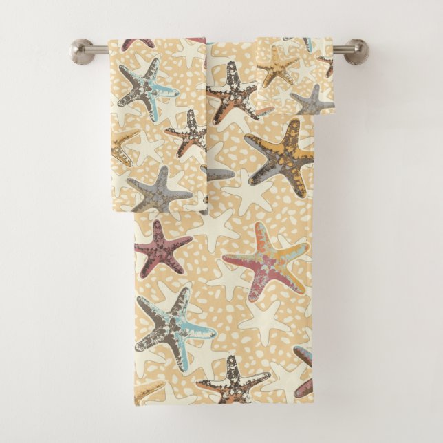 Starfish in the Sand Bath Towel Set (Insitu)