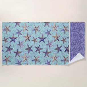 Starfish in the Sand  Beach Towel