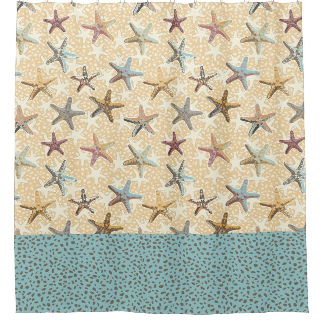 Starfish in the Sand Shower Curtain (Front)