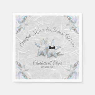 Starfish Kisses & Seaside Wishes Wedding Napkin