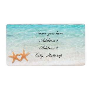 Starfish Love Beach Ocean & Sand Wedding Labels