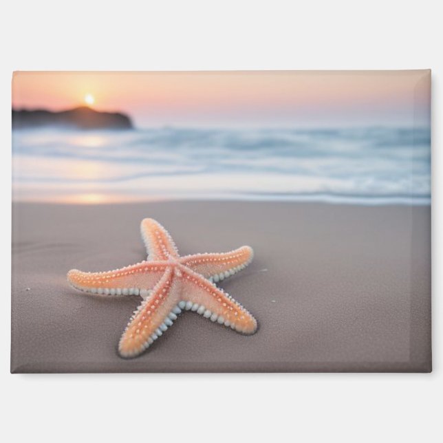 Starfish Lying on a Beach Magnet (Front)