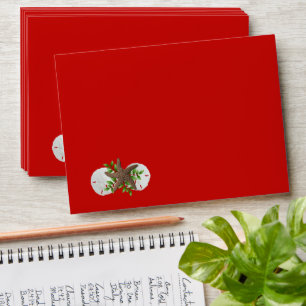 Starfish n Ornament A7 Red Christmas Envelope