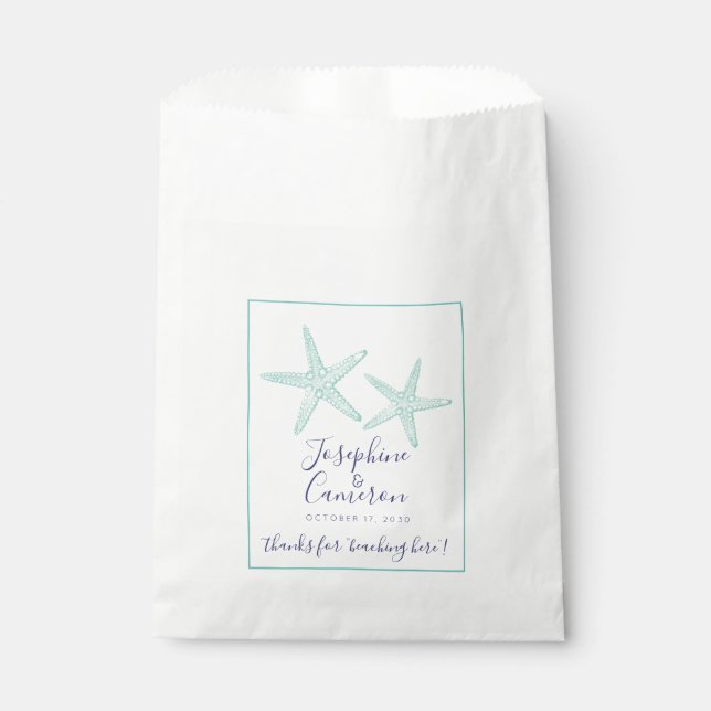Starfish Nautical Beach Wedding Favour Bags (Front)