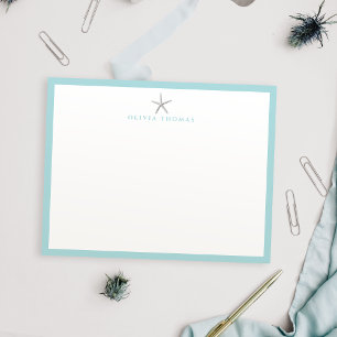 Starfish nautical simple personalised Stationery Card