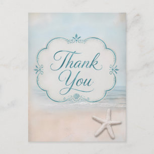 Starfish Ocean Beach Vintage Look Thank You Postcard