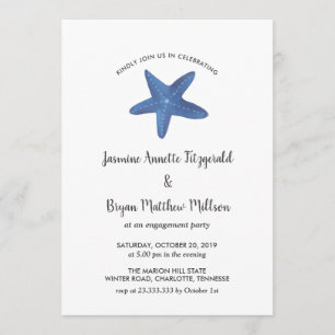 Starfish Ocean Engagement Party Invitation