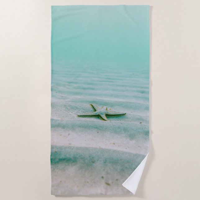 Starfish Ocean Summer Tropical Beach Vacation Towel (Front)