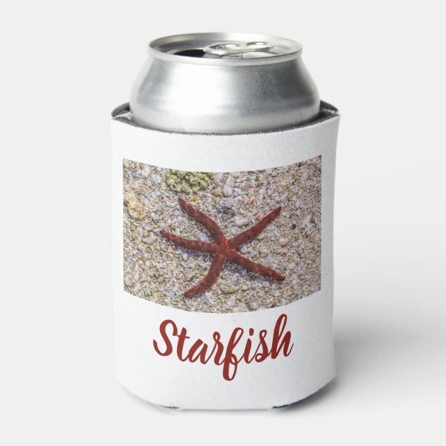 Starfish Ocean Vintage Beach Retro Souvenir Can Cooler (Can Front)
