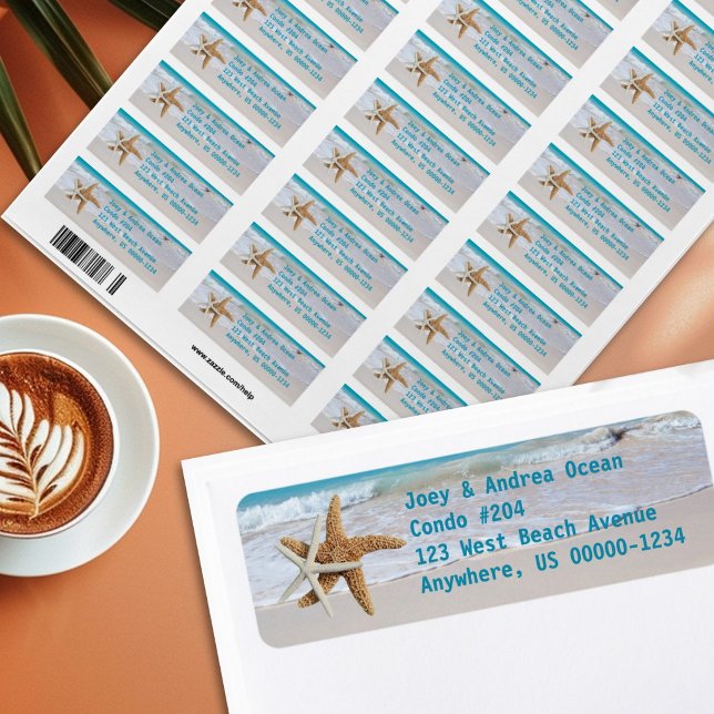 Starfish Ocean Water Return Address Labels (Creator Uploaded)